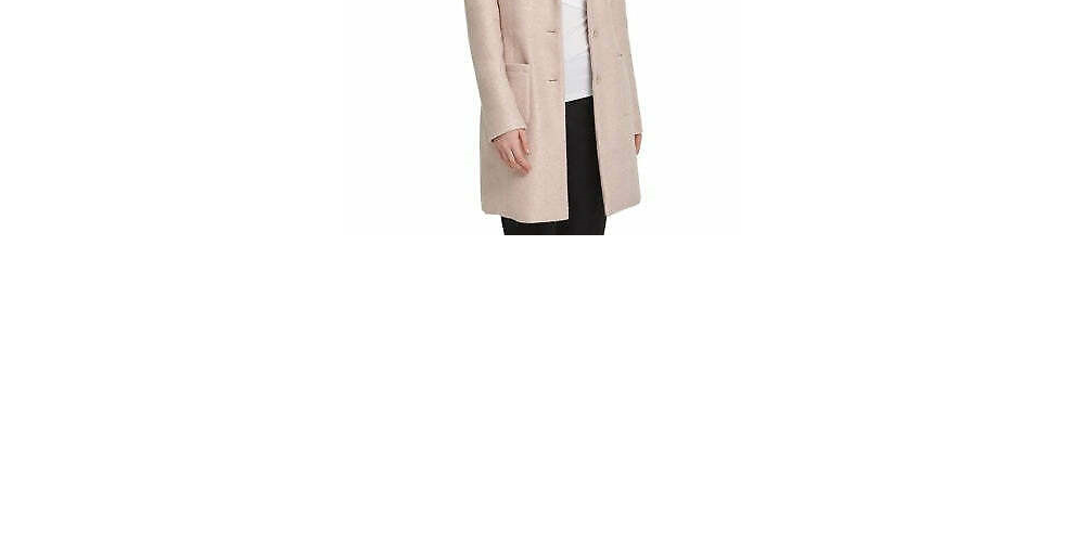 Jaqueta DKNY Feminina Foil Boucle com Quatro Bolsos, Rosa, Tamanho 2