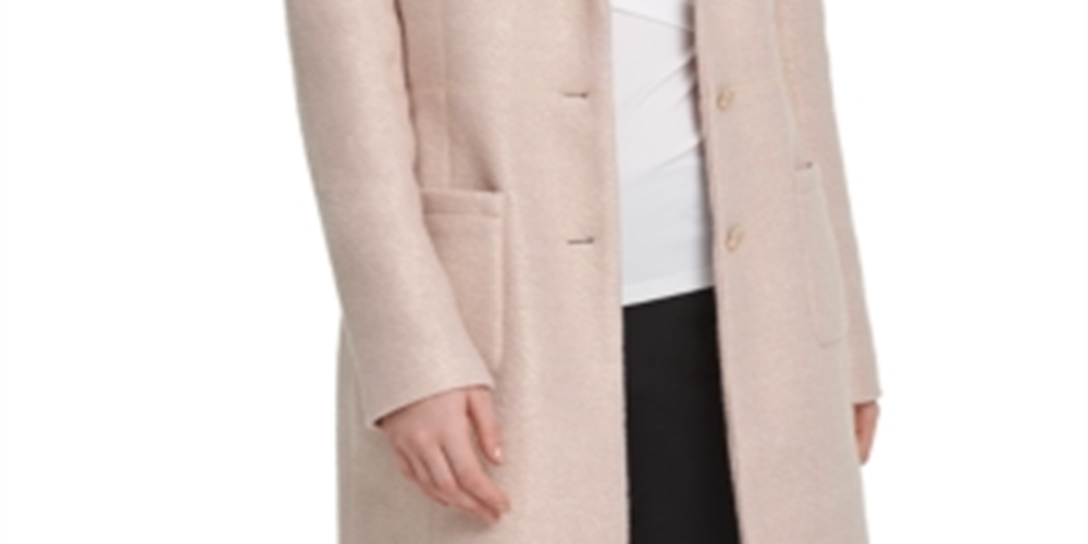 Jaqueta DKNY Feminina Foil Boucle com Quatro Bolsos, Rosa, Tamanho 2