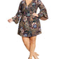 Vestido curto feminino City Chic, moderno, plus size, com babados, mangas curtas, estampa floral, preto, tamanho M/18