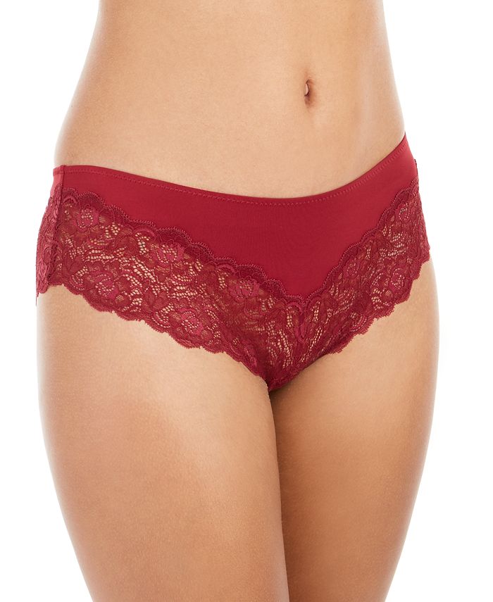 INC International Concepts Feminino Renda Acabamento Sólido Diário Hipster Vermelho Tamanho X-Grande