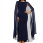 Vestido feminino Betsy Adam, capa de chiffon, vestido de malha, preto, tamanho 10