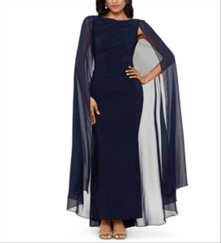 Vestido feminino Betsy Adam, capa de chiffon, vestido de malha, preto, tamanho 10