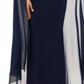 Vestido feminino Betsy Adam, capa de chiffon, vestido de malha, preto, tamanho 10