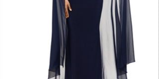 Vestido feminino Betsy Adam, capa de chiffon, vestido de malha, preto, tamanho 10