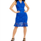 Vestido feminino Thalia Sodi sem mangas na altura do joelho, azul, tamanho médio