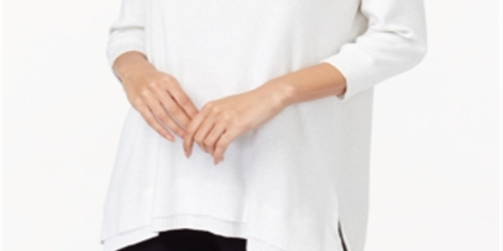 Top feminino com bainha em camadas Style &amp; Co, branco, tamanho grande