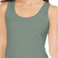 Camiseta regata feminina Charter Club Supima Cotton com decote redondo, verde, tamanho grande