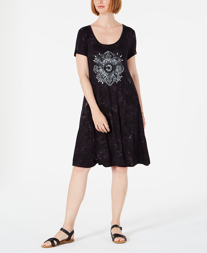 Vestido feminino texturizado, manga curta, decote redondo, comprimento até o joelho, preto, tamanho X-S