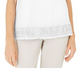 Karen Scott Blusa Feminina de Crochê com Franjas em Algodão, Branca, Tamanho M