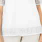 Karen Scott Blusa Feminina de Crochê com Franjas em Algodão, Branca, Tamanho M