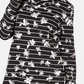 Karen Scott Blusa feminina listrada com estampa floral e gola funil, preta, tamanho pequeno GG
