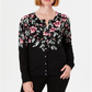 Karen Scott Cardigan Feminino Estampado Floral Preto Tamanho Pequeno P/M