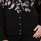 Karen Scott Cardigan Feminino Estampado Floral Preto Tamanho Pequeno P/M