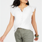 Camisa feminina sem mangas com ilhós Style &amp; Co, branca, tamanho XX-G