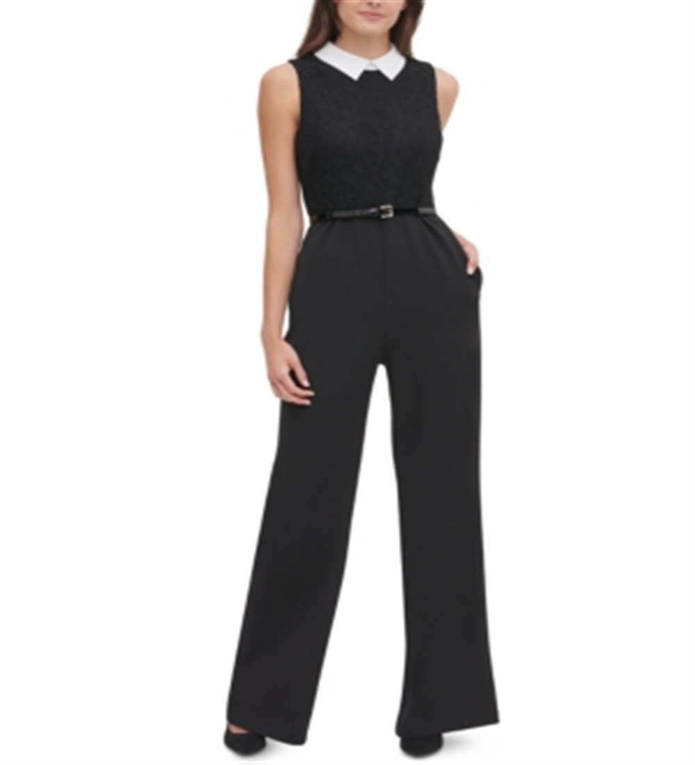 Macacão Tommy Hilfiger Feminino com Cinto de Renda e Crepe Scuba Rosa Tamanho 8