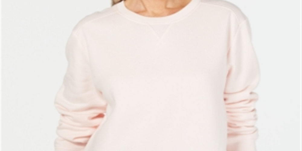 Karen Scott Moletom feminino de lã com gola redonda, rosa, tamanho pequeno P/M