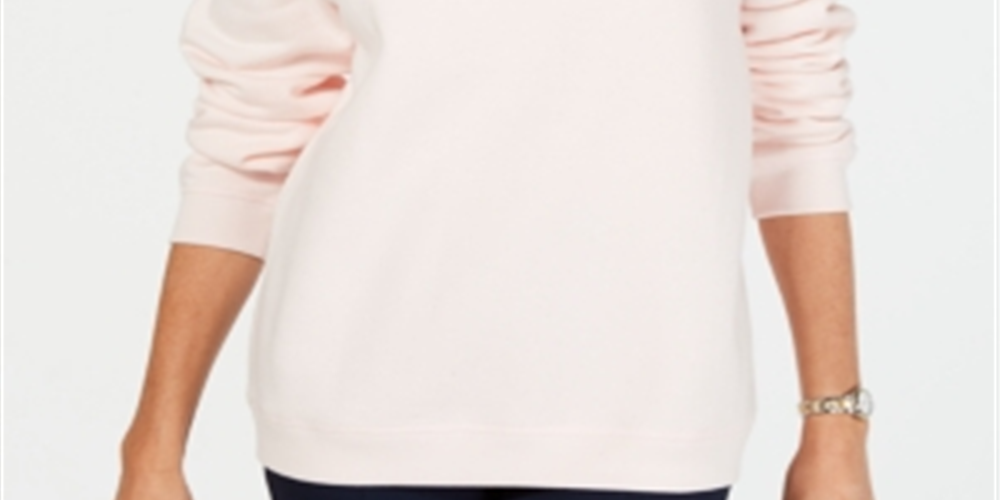 Karen Scott Moletom feminino de lã com gola redonda, rosa, tamanho pequeno P/M