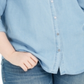 Camisa de botões feminina estilo &amp; co plus size chambray azul tamanho 4X