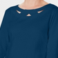 Karen Scott Blusa Feminina Manga Três Quartos Recortada Azul Tamanho XS