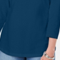 Karen Scott Blusa Feminina Manga Três Quartos Recortada Azul Tamanho XS