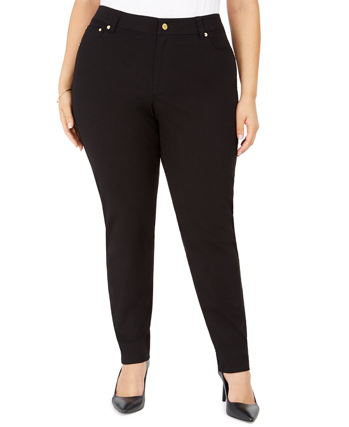 Calça skinny plus size feminina Michael Kors, preta, tamanho 1X