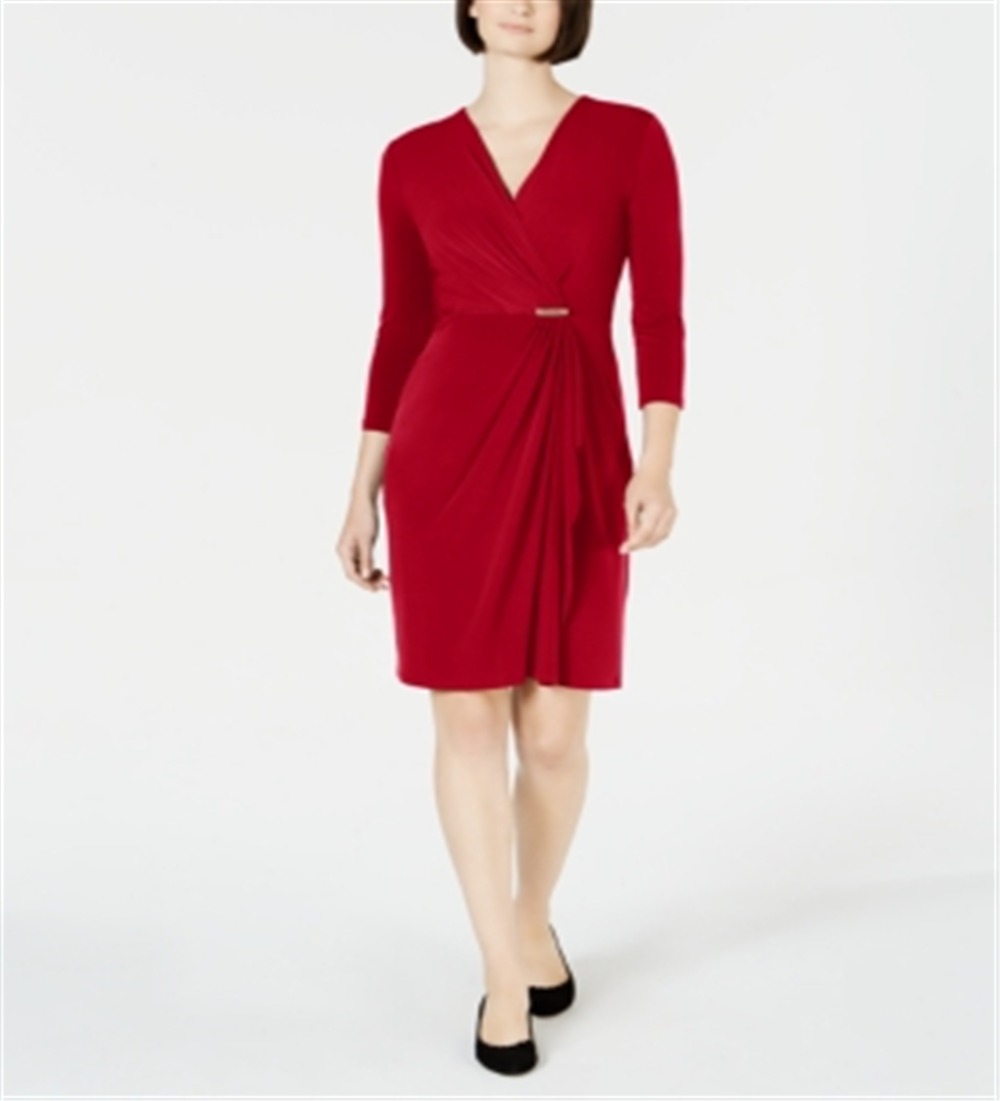 Vestido envelope falso feminino Charter Club Hardware vermelho tamanho X-S