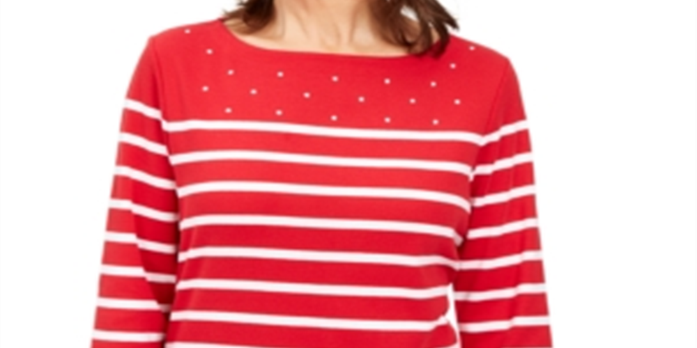 Karen Scott Top Feminino Colorblocked com Tachas Vermelho Tamanho P