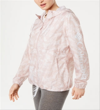 Jaqueta corta-vento feminina Columbia Flash Forward estampada rosa tamanho médio