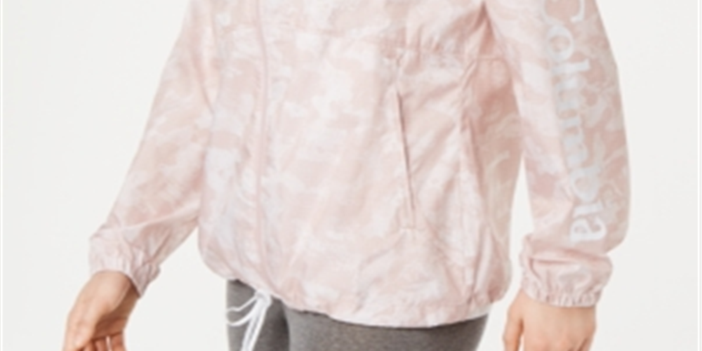 Jaqueta corta-vento feminina Columbia Flash Forward estampada rosa tamanho médio