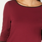 Camiseta feminina Alfani com debrum e manga 3/4, tamanho Malbec - Médio