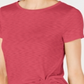 Camiseta feminina franzida INC International Concepts laranja tamanho grande