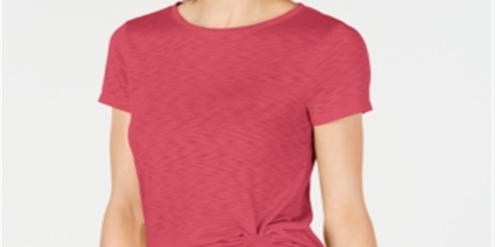 Camiseta feminina franzida INC International Concepts laranja tamanho grande