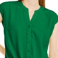 INC International Concepts Top feminino com frente torcida, verde, tamanho grande