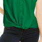 INC International Concepts Top feminino com frente torcida, verde, tamanho grande