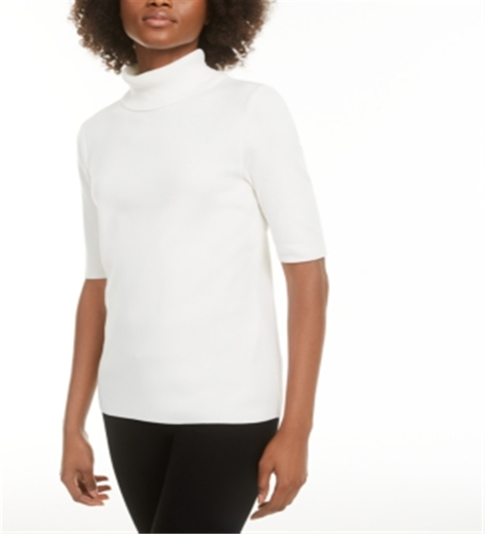 Suéter feminino Alfani de gola alta, branco, tamanho pequeno XL