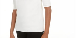 Suéter feminino Alfani de gola alta, branco, tamanho pequeno XL