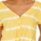 Blusa Tie-Dye Tie-Front com estampa de tie-dye da Style &amp; Co, amarela, tamanho XS