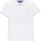 Camisa polo Tommy Hilfiger Heritage Fit feminina, branca, tamanho X-S