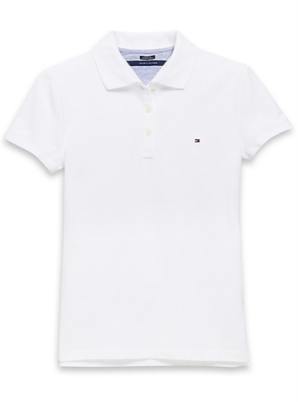 Camisa polo Tommy Hilfiger Heritage Fit feminina, branca, tamanho X-S