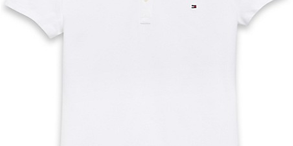 Camisa polo Tommy Hilfiger Heritage Fit feminina, branca, tamanho X-S