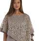 Vestido poncho longo com acabamento em faixa R &amp; M Richards feminino, marrom, tamanho 16W