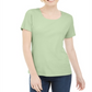 Karen Scott Blusa Feminina Manga Curta Gola Redonda Verde Tamanho Grande