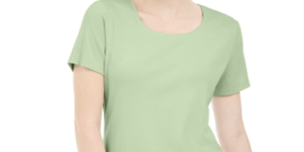 Karen Scott Blusa Feminina Manga Curta Gola Redonda Verde Tamanho Grande