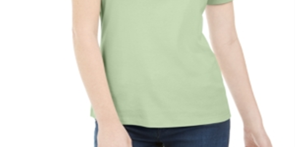 Karen Scott Blusa Feminina Manga Curta Gola Redonda Verde Tamanho Grande