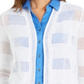 Cardigan Charter Club com abertura frontal, branco, tamanho G