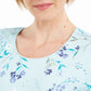 Camiseta feminina Karen Scott com estampa floral, azul, tamanho G