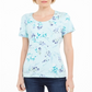 Camiseta feminina Karen Scott com estampa floral, azul, tamanho G