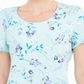 Camiseta feminina Karen Scott com estampa floral, azul, tamanho G