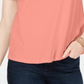 Camiseta feminina bordada de algodão Charter Club, laranja, tamanho pequeno G
