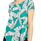 Camiseta feminina Alfani estampada com bainha redonda, verde, tamanho pequeno GG